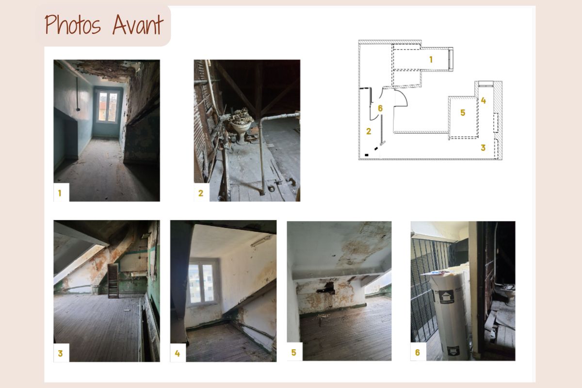 rénovation studio sous les combles nice avant travaux