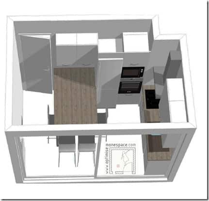 cuisine indépendante avec îlot