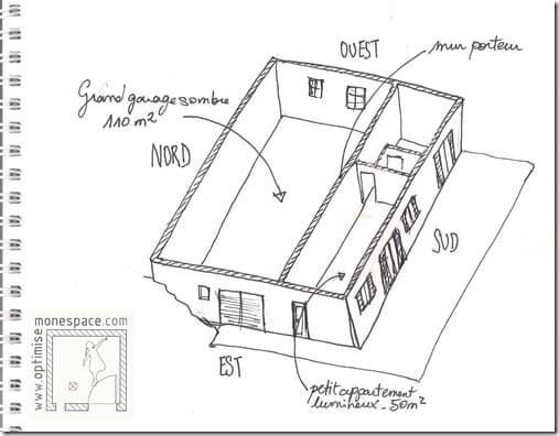 desssin plan projeté état des lieux