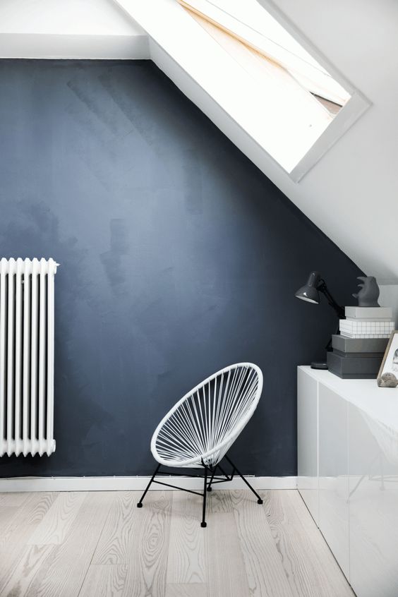 Mur Bleu Gris PÃ©trole FoncÃ© Chaux Mat DY16