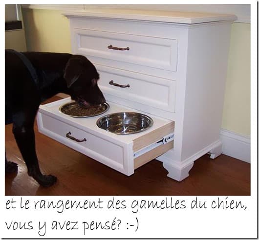 rangement gamelles du chien