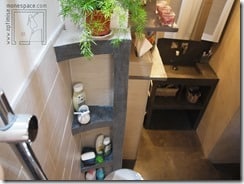 Étagères sur mesure petite salle de bain