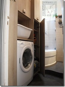 Rangement bassine à linge astucieux